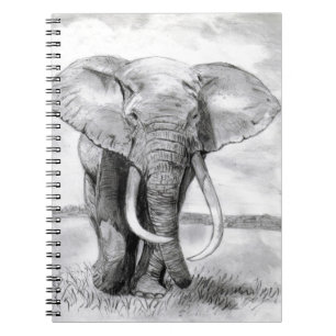 Carnet dessin d'éléphant africain dans la conception de