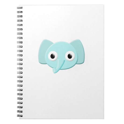 Carnet Dessin d'éléphant bleu bébé (Devant)