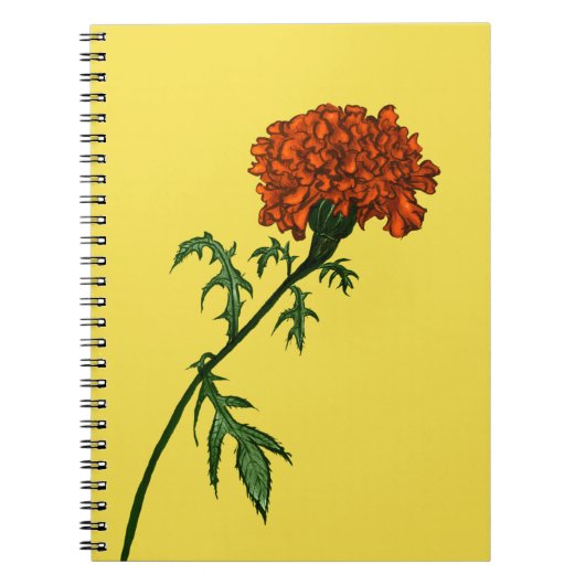 Carnet Dessin d'encre de Fleur Marigold (Devant)