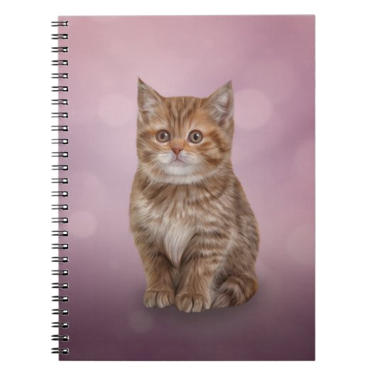 Carnet Dessin drôle chaton rayé (Devant)