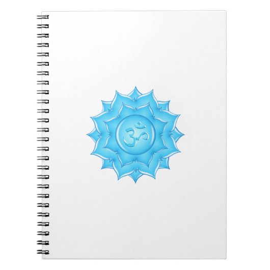 Carnet Dessin du symbole Om de lotus de verre bleu (Devant)