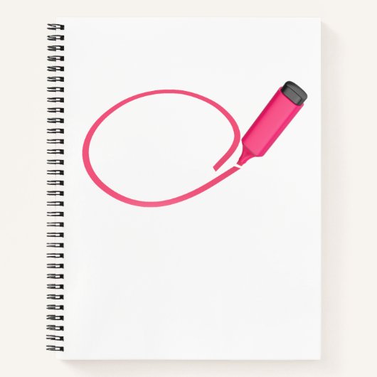 Carnet Dessin d'un cercle avec un surligneur rose (Devant)