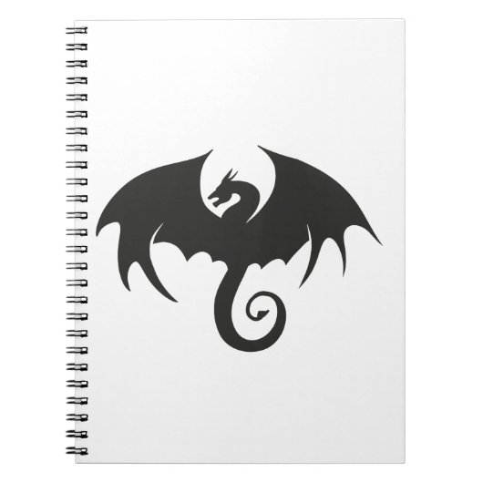 Carnet Dessin d'une silhouette de dragon noir (Devant)