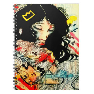 Carnet Dessin émotif de portrait d'art d'aquarelle et