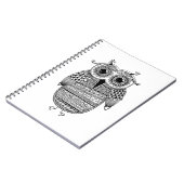 Carnet Dessin ethnique d'encre de hibou (Côté gauche)