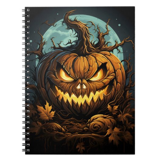 Carnet Dessin Halloween Citrouille orange avec yeux Éffra (Devant)