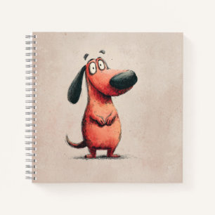 Carnet Dessin illustratif d'un chien de dessin animé mign