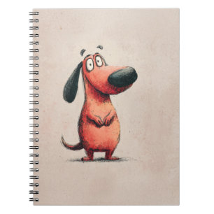 Carnet Dessin illustratif d'un chien de dessin animé mign
