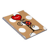Carnet Dessin mignon personnalisé de coccinelle (Côté Droit)