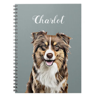 Carnet Dessin personnalisé Collie Chien personnalisé