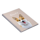 Carnet Dessin personnalisé Welsh Corgi Dog (Côté Droit)