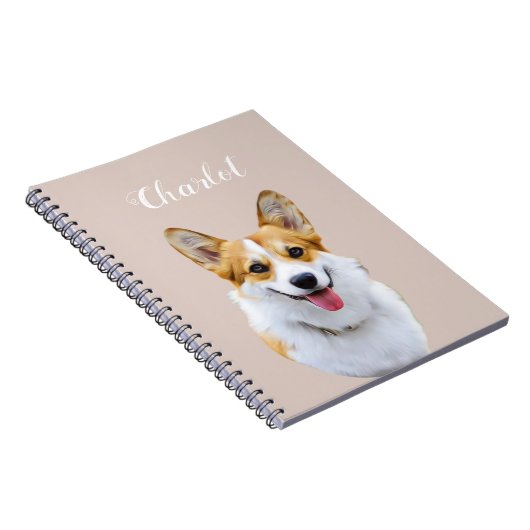 Carnet Dessin personnalisé Welsh Corgi Dog (Côté Droit)