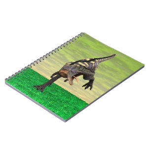 Carnet Dessin préhistorique drôle d'Aucasaurus rugissant