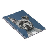 Carnet Dessin Stalky gris de chien de pitbull (Côté Droit)