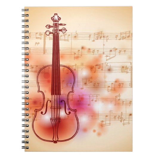 Carnet Dessin sur l'arrière - plan d'aquarelle du violon (Devant)
