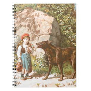 Carnet Dessin vintage : Capuchon rouge et le loup