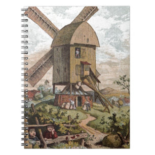 Carnet Dessin vintage : Le vieux moulin