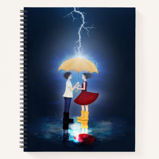 Carnet Détail De Lovestruck - Couple Sharing Umbrella (Devant)