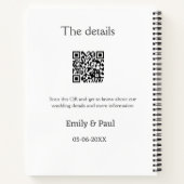 Carnet Détails mariage Web scan QR ajouter nom couple (Dos)