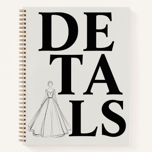 Carnet "DETAILS" Typography | Modern & Confident Wedding (Devant)