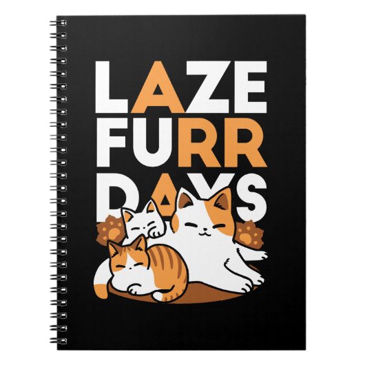 Carnet Détendez-vous Art Chat - 'Laze Furr Days' pour les (Devant)