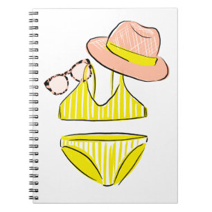 Carnet Détendez-vous au soleil - maillot de bain jaune