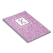 Carnet d'étincelle rose monogramme personnalisé (Côté Droit)