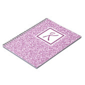 Carnet d'étincelle rose monogramme personnalisé (Côté gauche)