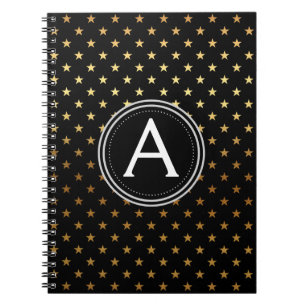 Carnet d'étoiles de monogramme d'or