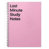 Carnet d'étude dernière minute (Devant)
