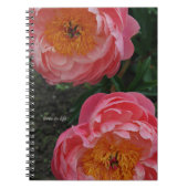 Carnet Deux Belles Peonies Roses (Devant)