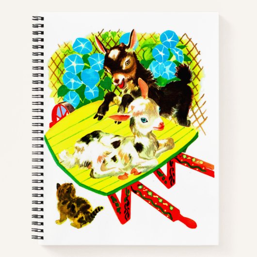 Carnet deux chèvres un chaton (Devant)