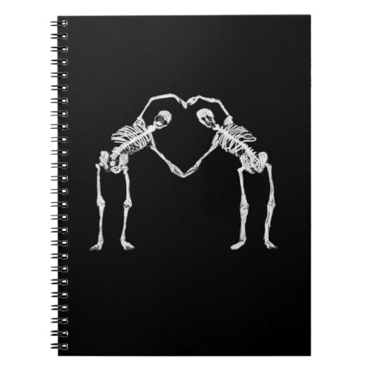 Carnet Deux Coeurs de squelette Mains Classique (Devant)
