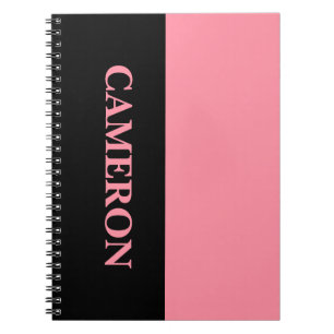 Carnet Deux couleurs tendance Nom Rose noir et Saumon