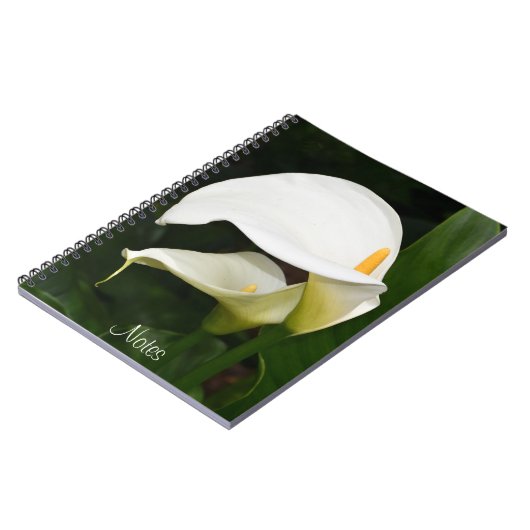 Carnet Deux Lys Calla Blanche Floral (Côté gauche)