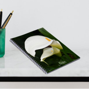 Carnet Deux Lys Calla Blanche Floral