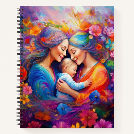 Carnet Deux mamans avec leur bébé (Devant)