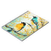 Carnet Deux oiseaux assis sur la branche de l'arbre (Côté gauche)