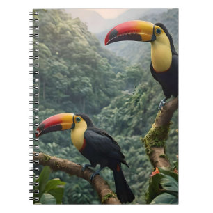 Carnet Deux Oiseaux Toucans Tropicaux,