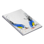 Carnet Deux petits titmouses picotant le grain. (Côté Droit)