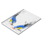 Carnet Deux petits titmouses picotant le grain. (Côté gauche)
