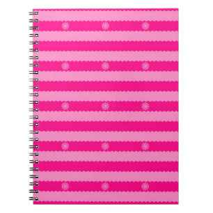 Carnet Deux tons de bandes roses vives et fleurs