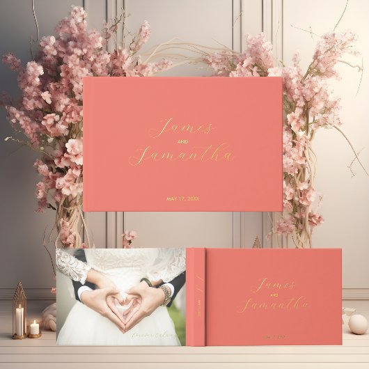 Carnet d'huile d'invité mariage | Corail foncé