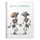 Carnet Dia de los Muertos dansant squelettes personnalisa (Devant)