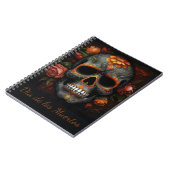 Carnet Dia de los Muertos peint crâne personnalisable (Côté gauche)