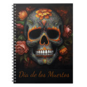 Carnet Dia de los Muertos peint crâne personnalisable (Devant)