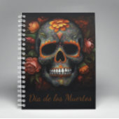 Carnet Dia de los Muertos peint crâne personnalisable