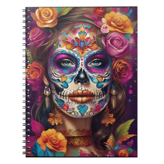 Carnet Dia de los Muertos Sugar Skull Beauté (Devant)