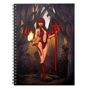 Carnet Diable Femme En Rouge