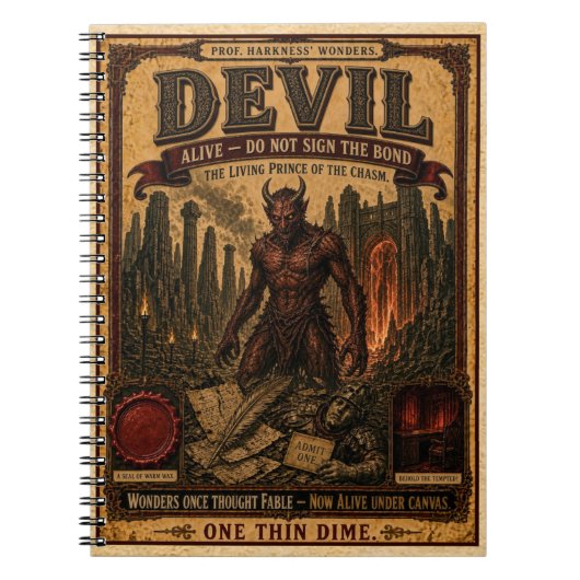 Carnet Diable, Monstre de Cirque Vintage (Devant)